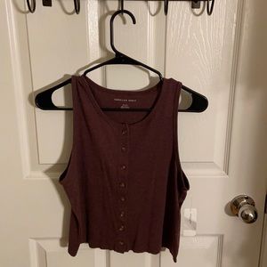 American Eagle burgundy button up tank top Size: M